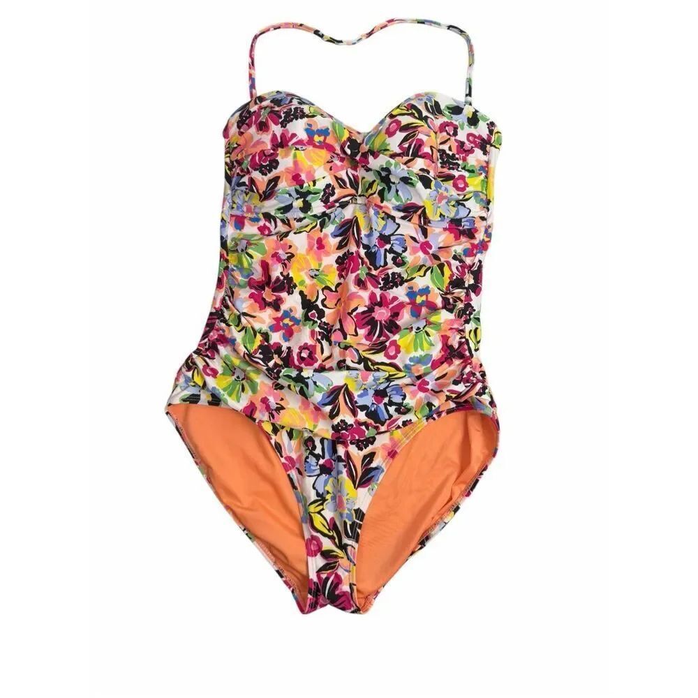 Anne Cole size 14 Twist Front Shirred One-Piece Swimsuit Floral